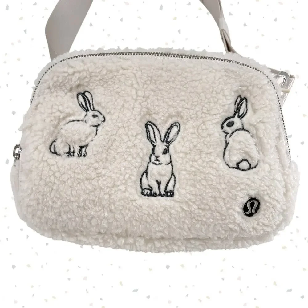 Lululemon Lunar New Year Rabbit Sherpa Belt Bag Cream Bunny Easter Metal Buckle